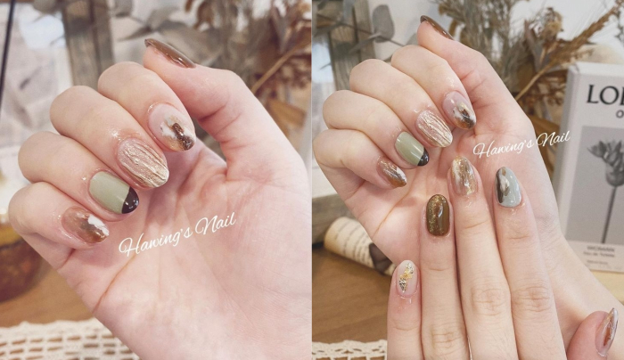 秋冬美甲_秋冬指甲_顯白秋冬美甲.